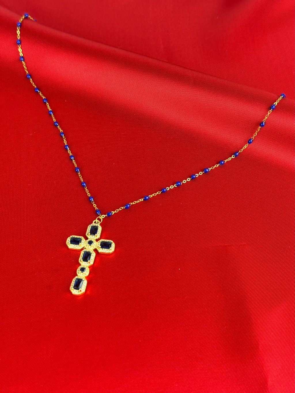 COLLIER  LONG CROIX DIAMANT